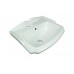 Small Wall Mount Bathroom Sink White China 4in Centerset Faucet Boring With Overflow And Backsplash Space Saver - B002D2PKBW